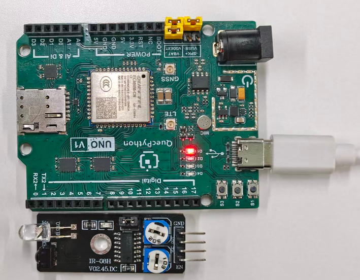 初学者视角体验：【EC800X Duino 开发板】传感器体验-障碍检测！